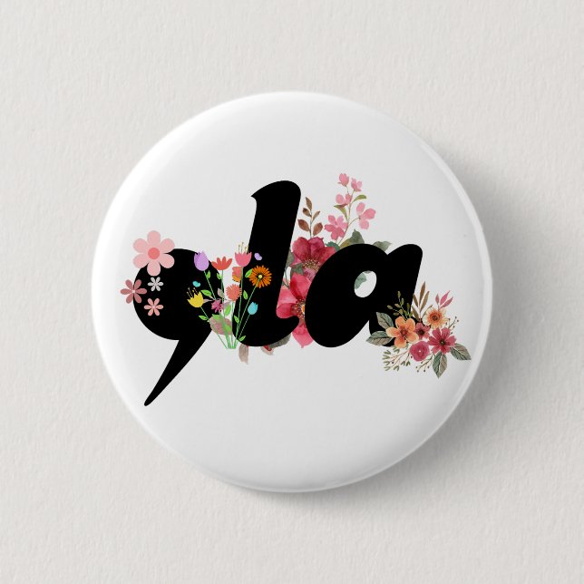 Kamala Harris Flowers - Trendy Comma la Floral 2 Inch Round Button (Front)