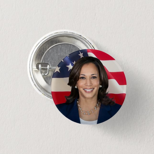 Kamala Harris for America 1 Inch Round Button (Front & Back)