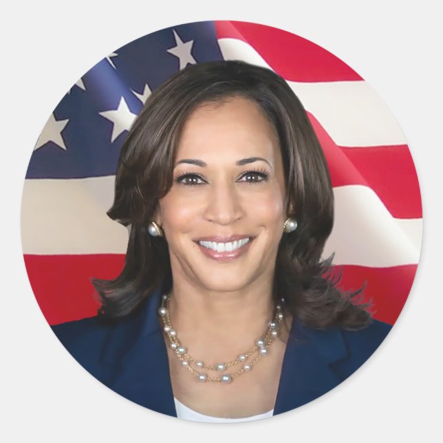 Kamala Harris for America Classic Round Sticker (Front)