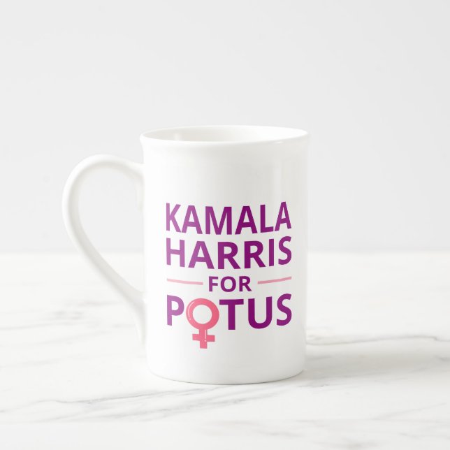 Kamala Harris For POTUS I Bone China Mug (Left)