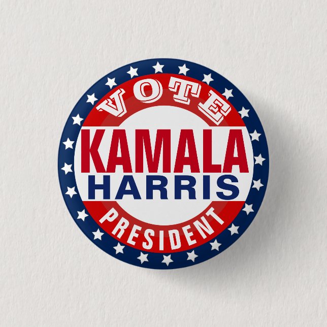 Kamala Harris for President 1 Inch Round Button (Front)
