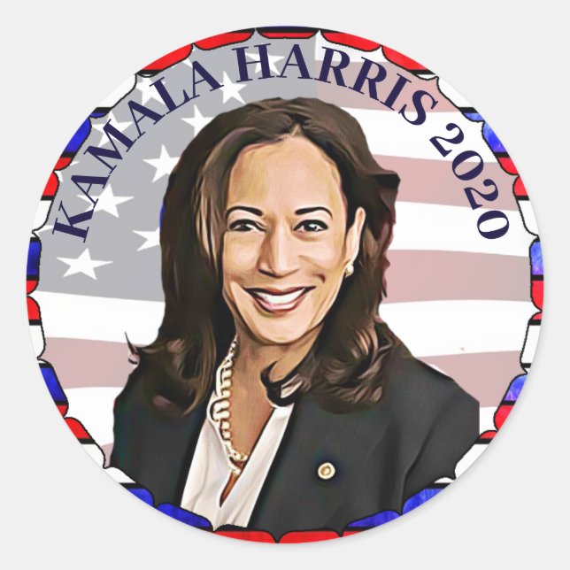 Kamala Harris for President 2020 Election Classic Round Sticker (Front)