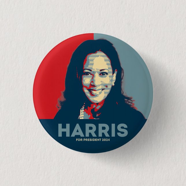 Kamala Harris For President 2024 1 Inch Round Button (Front)