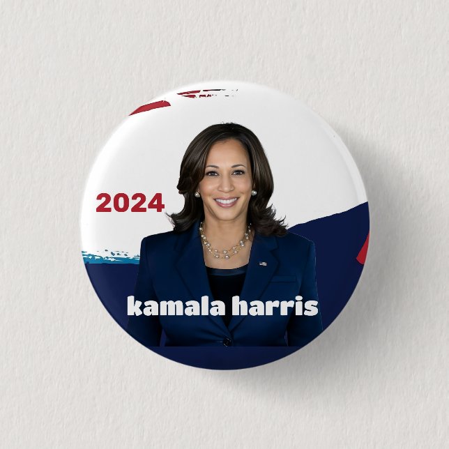 kamala harris for president 2024 1 inch round button (Front)