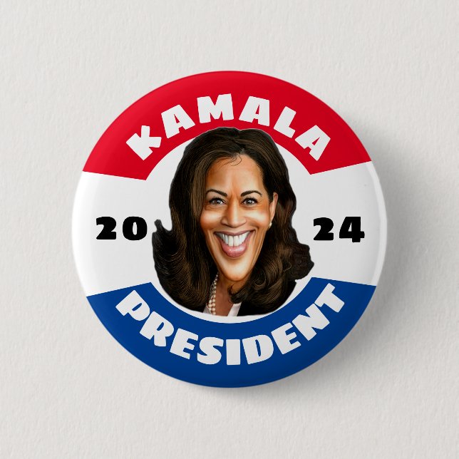 Kamala Harris for President 2024 2 Inch Round Button (Front)