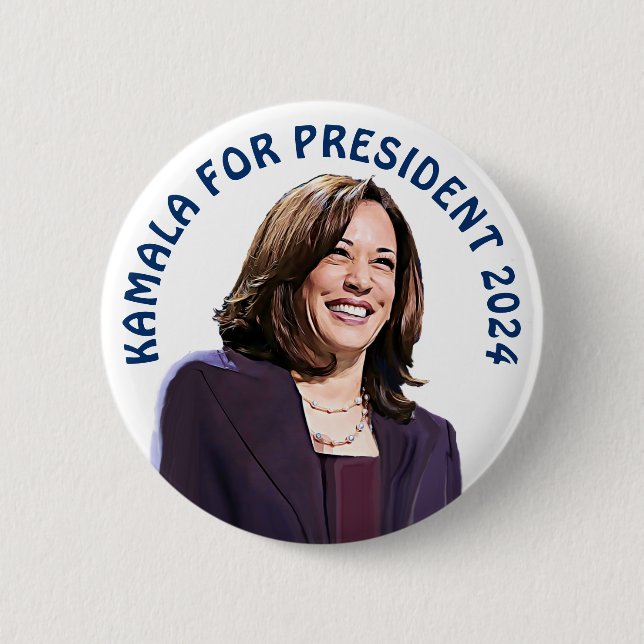 Kamala Harris for President 2024 2 Inch Round Button (Front)