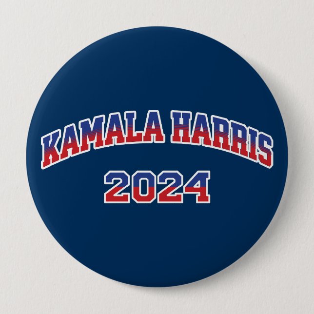 Kamala Harris For President 2024 4 Inch Round Button (Front)