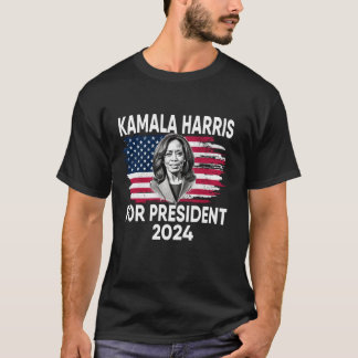 Kamala Harris For President 2024 American Flag Dem T-Shirt