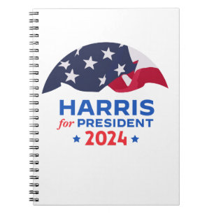Kamala Harris For President 2024 American Flag Notebook