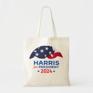 Kamala Harris For President 2024 American Flag Tote Bag