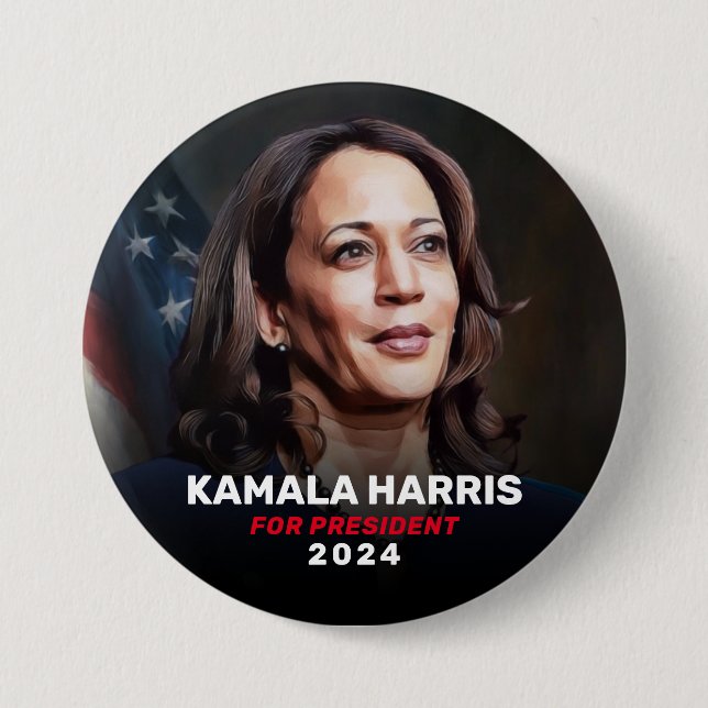 Kamala Harris for President 2024 Campaign Button (Front)