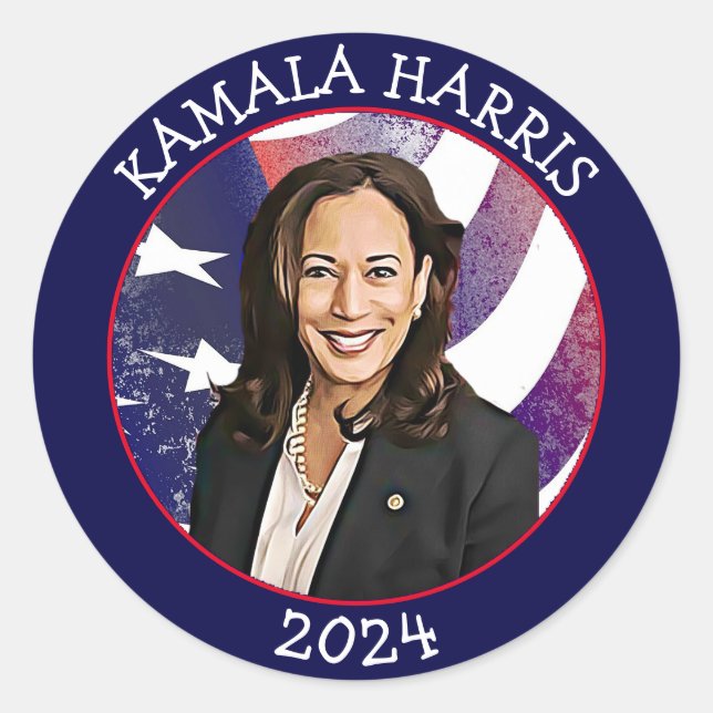 Kamala Harris for President 2024 Classic Round Sticker (Front)