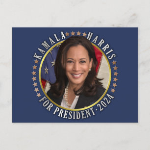 Kamala Harris for President 2024 Democrat Photo Postcard