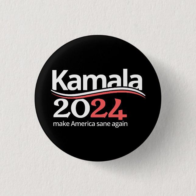 Kamala Harris for President 2024 Election 1 Inch Round Button (Front)