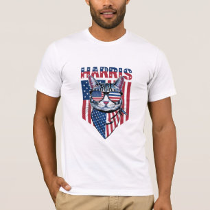 Kamala Harris for President 2024 Funny Cat  T-Shirt