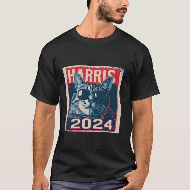Kamala Harris for President 2024 Katmala Funny Cat T-Shirt (Front)