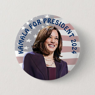 Kamala Harris for President 2024   Vote Kamala! 2 Inch Round Button