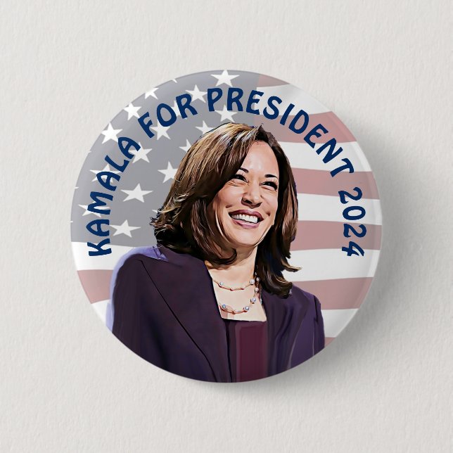 Kamala Harris for President 2024 | Vote Kamala! 2 Inch Round Button (Front)