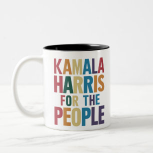 Kamala Harris For President LGBT Gay Pride Rainbow Two-Tone Coffee Mug