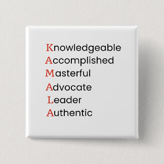 Kamala Harris for President Political Typography 2 Inch Square Button