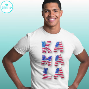 Kamala Harris for President US Flag Balloon Letter T-Shirt