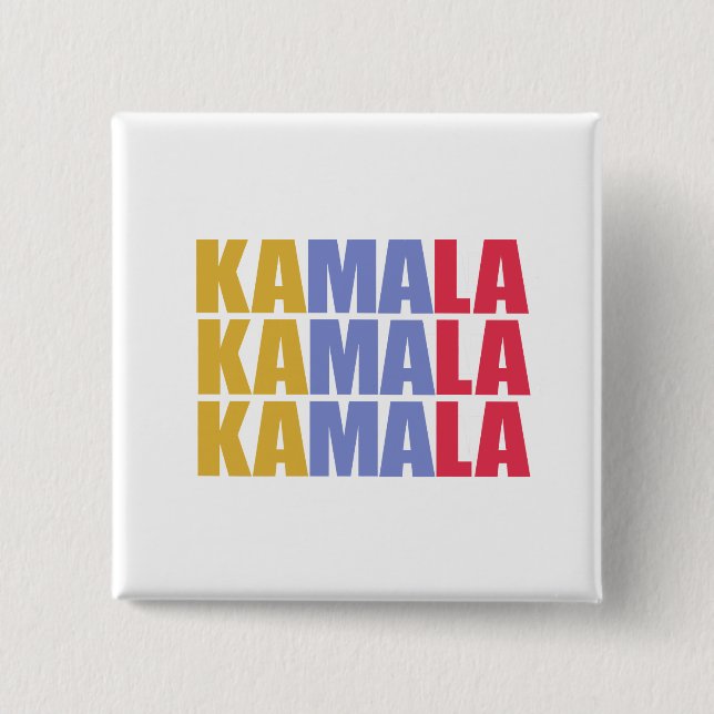 Kamala Harris for President - Vote Democratic 2 Inch Square Button (Front)