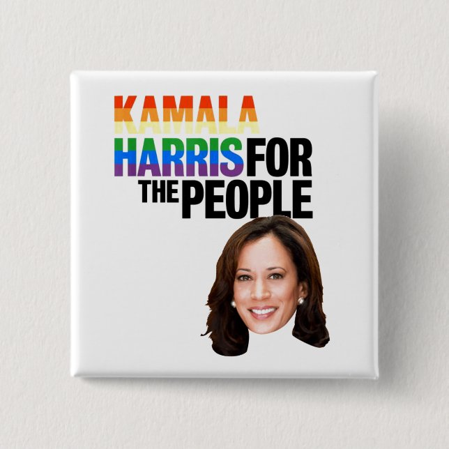 Kamala Harris For the People 2 Inch Square Button (Front)