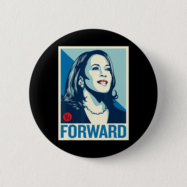 Kamala Harris Forward  2 Inch Round Button (Front)