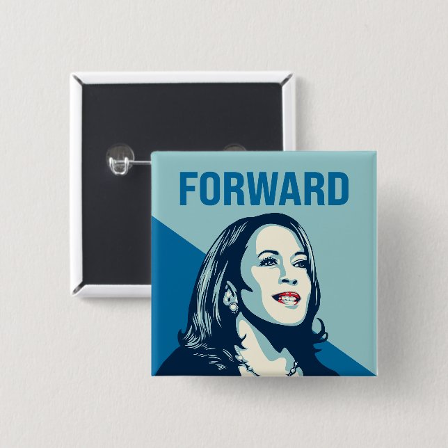 KAMALA HARRIS FORWARD 2 INCH SQUARE BUTTON (Front & Back)