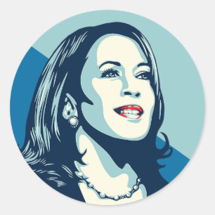 KAMALA HARRIS FORWARD CLASSIC ROUND STICKER