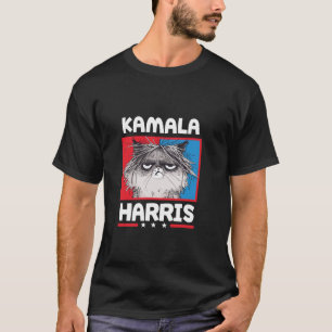 Kamala Harris Frazzled and Funny Cat T Shirt