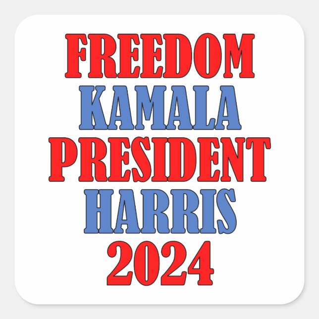 Kamala Harris Freedom square sticker 2024 (Front)