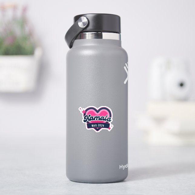Kamala Harris Girly Pink Hearts President (HydroFlask)
