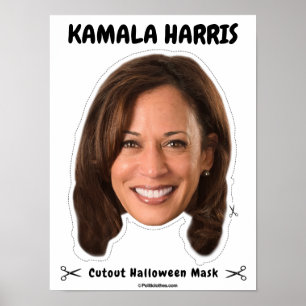 Kamala Harris Halloween Mask Poster