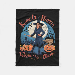 Kamala Harris Halloween Witch Quotes 2024 Election Fleece Blanket