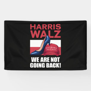 Kamala Harris Heels Stepping On Red MAGA Hat   Banner