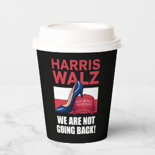 Kamala Harris Heels Stepping On Red MAGA Hat Paper Cups