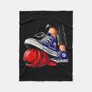 Kamala Harris High Heels Stepping On Red Hat Fleece Blanket
