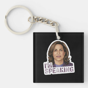 Kamala Harris I Am Speaking, Historic Debate Quote Keychain
