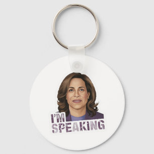 Kamala Harris I Am Speaking Hopeful Debate Quote Keychain
