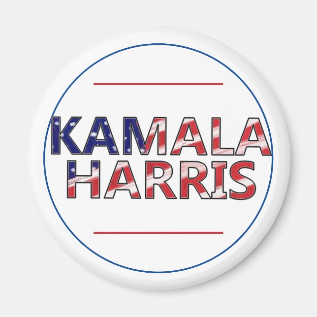 Kamala Harris In Flag Colours Magnet (Front)