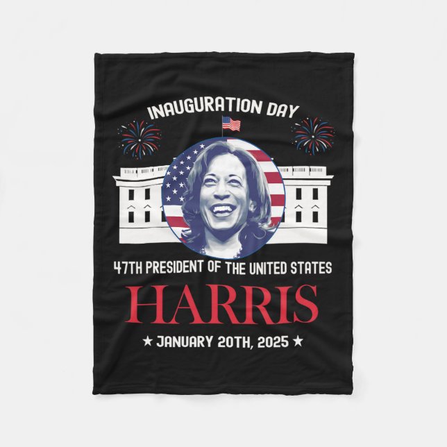 Kamala Harris Inauguration Day 2025 Madam 47th Pre Fleece Blanket (Front)