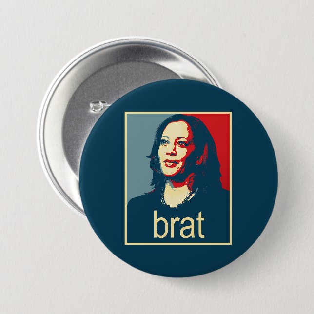 Kamala Harris is brat 3 Inch Round Button (Front & Back)