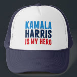 Kamala Harris is My Hero Trucker Hat<br><div class="desc">Kamala Harris is My Hero. For all black and Indian women out there who see role model democrat Kamala Harris in the white house as vice president as an inspiration to girls everywhere.</div>