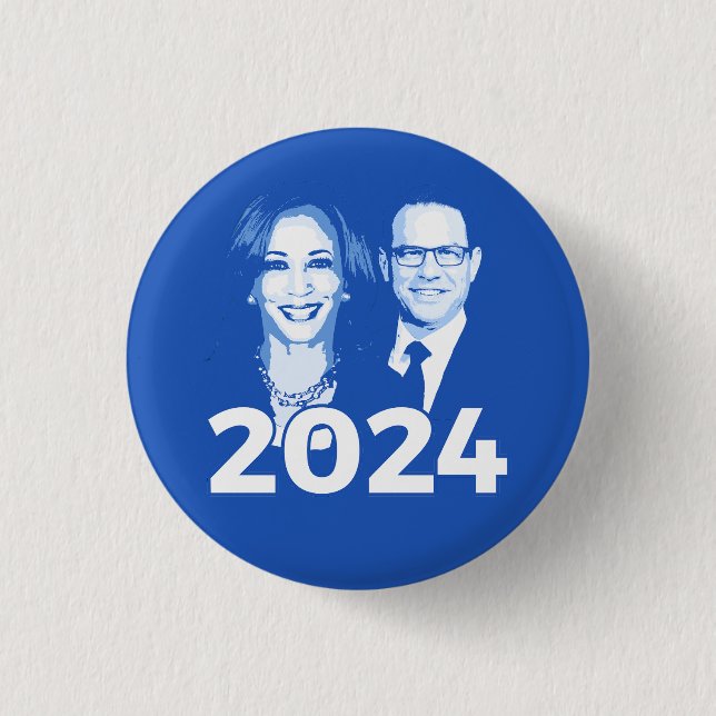 Kamala Harris Josh Shapiro 2024 1 Inch Round Button (Front)