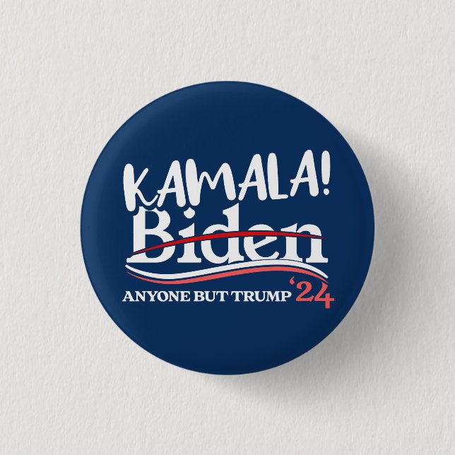 Kamala Harris, Kamala 2024 for women, anti-Trump 1 Inch Round Button (Front)