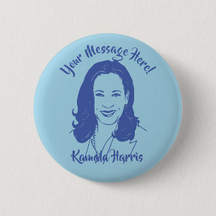 Kamala Harris Line Art Custom Text 2 Inch Round Button