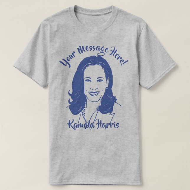 Kamala Harris Line Art Custom Text T-Shirt (Design Front)