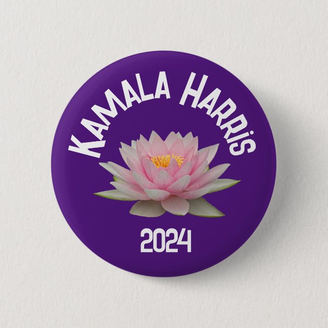 Kamala Harris Lotus 2024 2 Inch Round Button (Front)