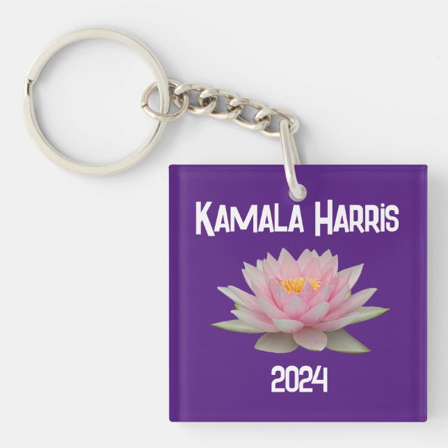 Kamala Harris Lotus 2024 Keychain (Front)